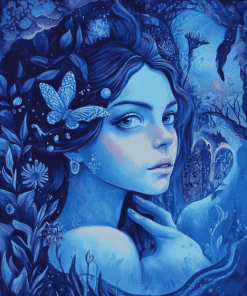 Blue Fantasy Girl Diamond Painting