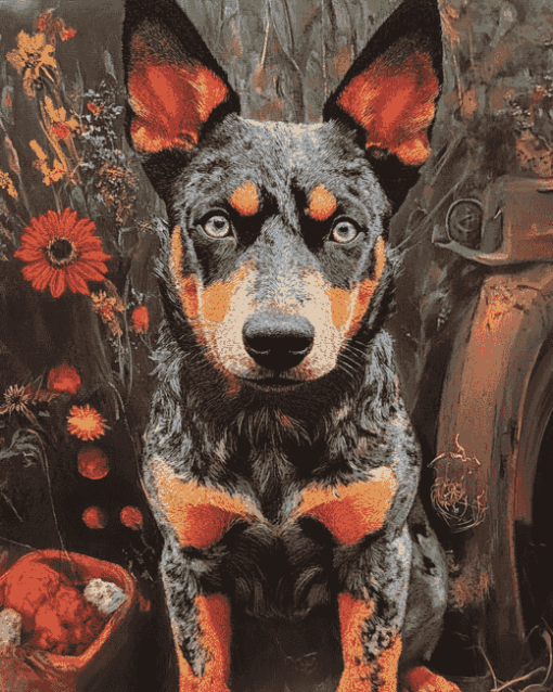 Blue Healer Puppy Diamond Painting