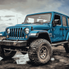 Blue Jeep Adventure Diamond Painting