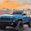 Blue Jeep Cherokee Adventure Diamond Painting