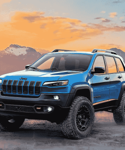 Blue Jeep Cherokee Adventure Diamond Painting