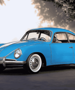 Blue Karmann Ghia Car Diamond Painting