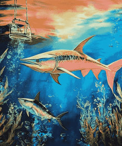 Blue Marlin Fish Diamond Painting