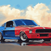 Blue Mustang Fox Body Diamond Painting