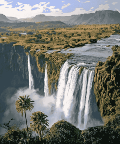 Blue Nile Waterfall Scenery Diamond Painting