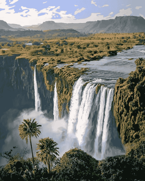 Blue Nile Waterfall Scenery Diamond Painting