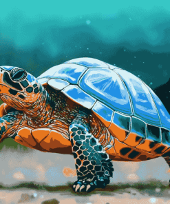 Blue Ocean Turtle Diamond Painting