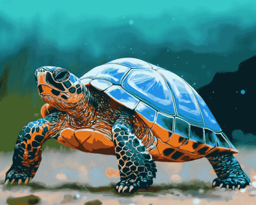 Blue Ocean Turtle Diamond Painting