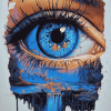 Blue Sad Eye Diamond Painting