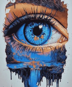 Blue Sad Eye Diamond Painting