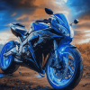 Blue Suzuki Race Motorbike Diamond Painting