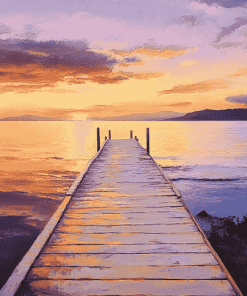 Boardwalk Sunset Over Tasmania Diamond Painting