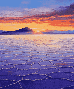 Bolivia Uyuni Salt Sunset Diamond Painting