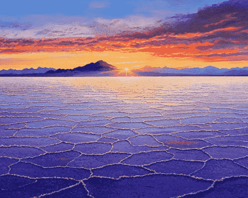 Bolivia Uyuni Salt Sunset Diamond Painting