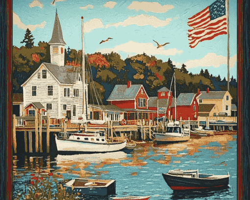 Boothbay Harbor Scenic Diamond Painting