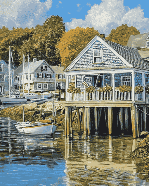 Boothbay Harbor Scenic View Diamond Painting