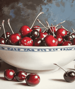 Bountiful Cherry Bowl Diamond Painting