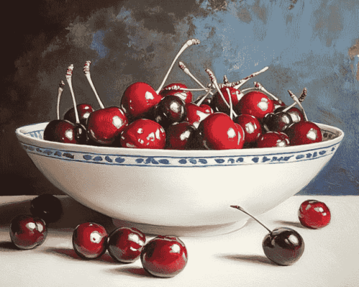 Bountiful Cherry Bowl Diamond Painting