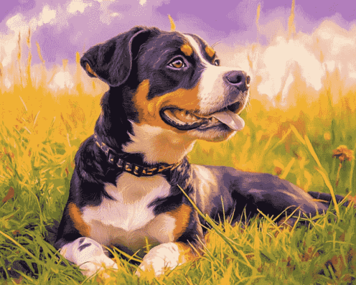 Boxer and Border Collie Puppies Diamond Painting