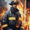 Brave Firefighter Man Diamond Painting