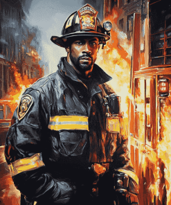 Brave Firefighter Man Diamond Painting