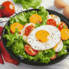 Breakfast Egg and Salad Delight Diamond Painting