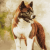 Brown Akita Puppy Diamond Painting