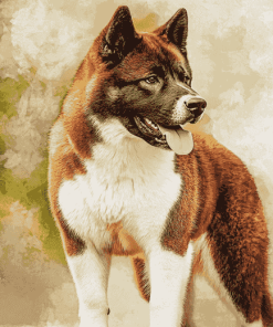 Brown Akita Puppy Diamond Painting