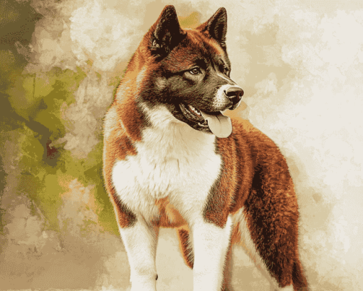 Brown Akita Puppy Diamond Painting