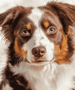 Brown Border Collie Puppy Diamond Painting