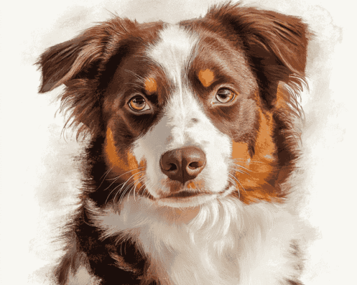 Brown Border Collie Puppy Diamond Painting