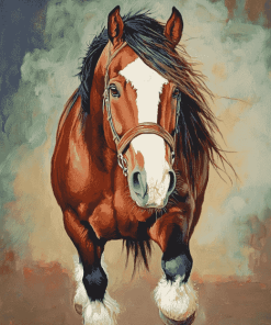 Brown Clydesdale Horse Diamond Painting