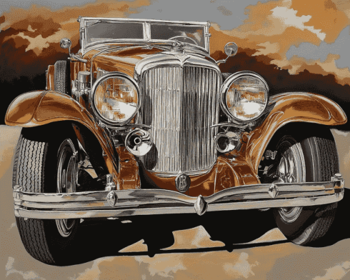 Brown Duesenberg Car Diamond Painting