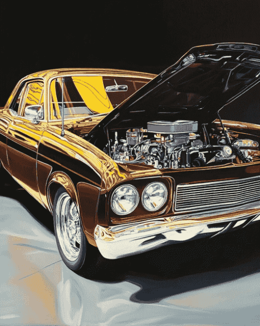 Brown HT Holden Classic Car Diamond Painting