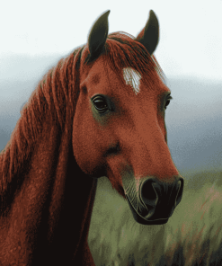 Brown Horse Portrait Diamond Painting