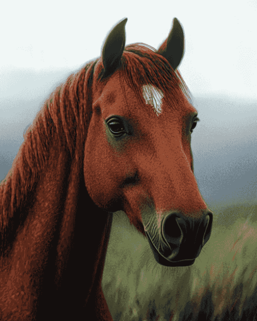 Brown Horse Portrait Diamond Painting