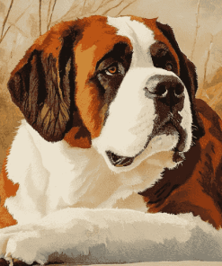 Brown St Bernard Puppy Diamond Painting