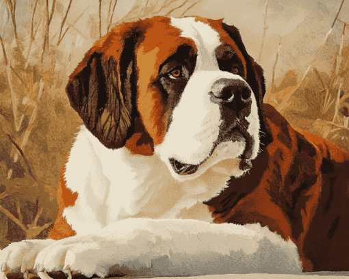 Brown St Bernard Puppy Diamond Painting