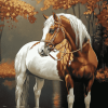 Brown White Horse Diamond Painting