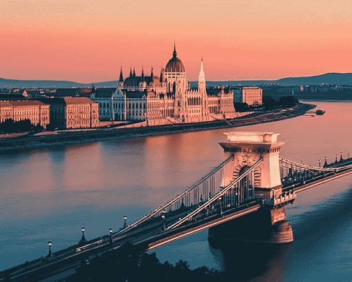 Budapest Iconic Bridge Diamond Painting