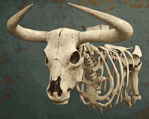 Bull Skeleton Skull Diamond Painting