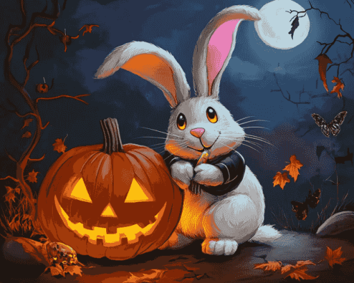 Bunny Cartoon Halloween Diamond Painting