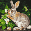 Bunny in Green Landscape Diamond Painting