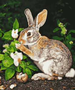 Bunny in Green Landscape Diamond Painting