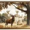 Bushy Park Deer Landscape Diamond Painting