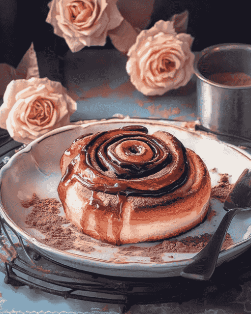 Cacao Cinnamon Roll Delight Diamond Painting