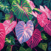 Caladium Vibrant Leaves Diamond Painting