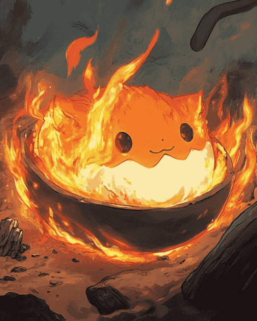 Calcifer Anime Adventures Diamond Painting