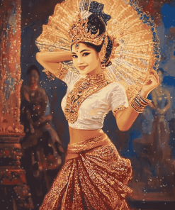 Cambodia Women Dancers Diamond Painting