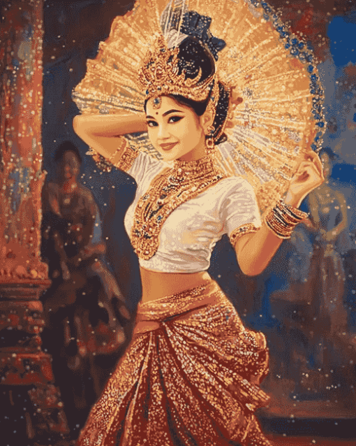 Cambodia Women Dancers Diamond Painting